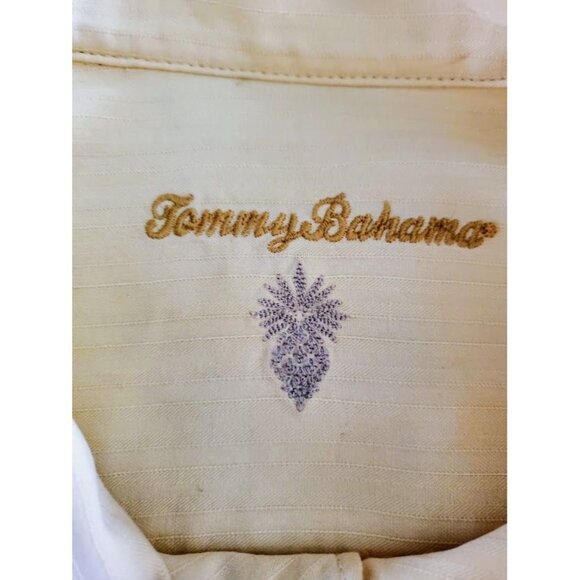 Tommy Bahama Men's Yellow 100% Silk Button-Down Shirt 3X Big & Tall Relaxed Fit - Picture 2 of 9